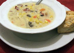 Corn Chowder and Buttermilk Cheddar Biscuits