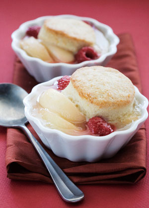 Peach and Raspberry Cobbler