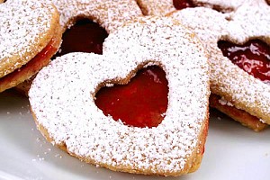 Heart Shaped Linzer Nut Cookies with Raspberry Jam