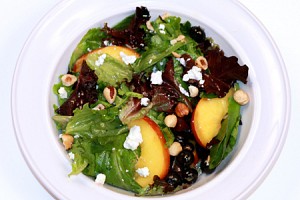 Peach Salad With Goat Cheese and Hazelnuts