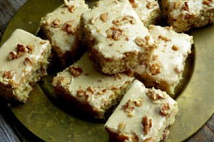 Buttermilk-Walnut Snack Cake with Praline Frosting