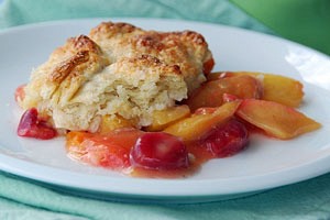 Fresh Apricot and Cherry Cobbler with Buttermilk Biscuit Crust