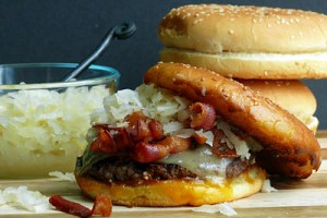 Double Kraut-Double Cheese Burgers