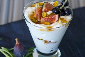 Seduced By Greek Yogurt, Fresh Fig, and Black Currant Parfaits