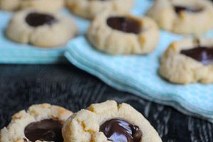 Passover Friendly Almond Chocolate Thumbprint Cookies--Gluten Free