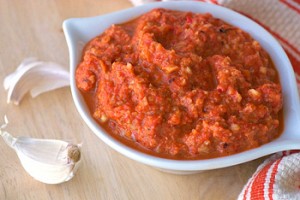 Garlicky Roasted Red Pepper and Almond Dip