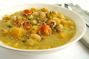 Butternut Squash, Red Lentil, and Chickpea Stew