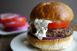 The Juiciest Mediterranean-Style Burger