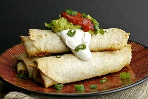 Oven Baked Pulled Pork Flautas