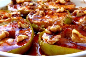 Baked Apples with Maple-Walnut Sauce