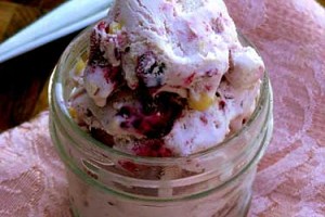 Sweet Corn-Blueberry Buttermilk Ice Cream