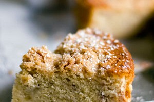 Rhubarb Buckle with Ginger Crumb