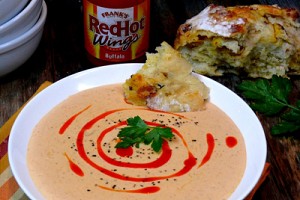 Cheesy-Buffalo Roasted Cauliflower-Potato Soup