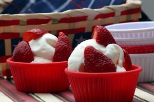 Coconut Ice Cream with Honey-Lime Strawberries