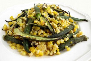 Grilled Corn and Okra Salad