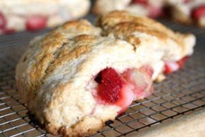 Dairy-Free Strawberry Rhubarb Scones