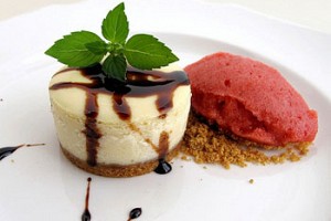 Goat Cheese Cheesecakes with Balsamic Syrup