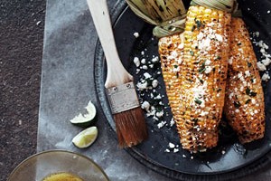 Grilled Corn with Feta & Lime Vinaigrette