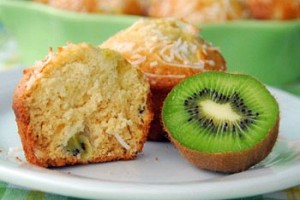 Kiwi and Coconut Muffins