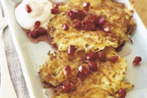 Latkes with Pomegranate Syrup