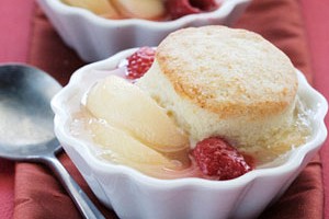 Peach and Raspberry Cobbler