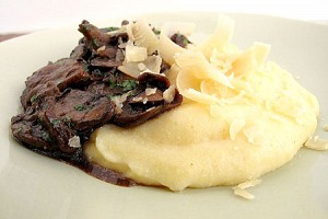 Parmesan Polenta with Mushroom Ragu