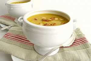 Roasted Pumpkin Soup with Spicy Toasted Pumpkin Seeds