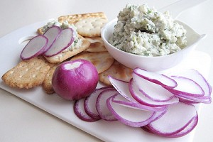 Radishes with Blue Cheese and Butter Spread