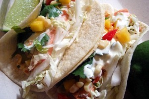 Summer Salmon Tacos with Mango Corn Salsa
