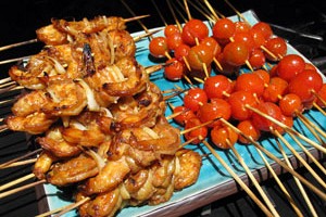 Summer Grilling: Skewered Shrimps & Cherry Tomatoes