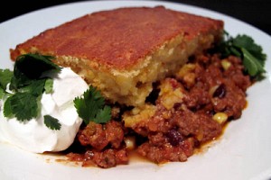James Moore's Beef Tamale with Cornbread Topping