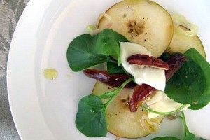 Watercress, Seckel Pear, and Brie Salad: Safe to Serve for Company